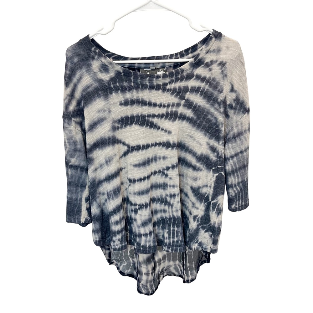 Young Fabulous & Broke Tie Dye High Low Wrap Back Top Boho Navy Size Small